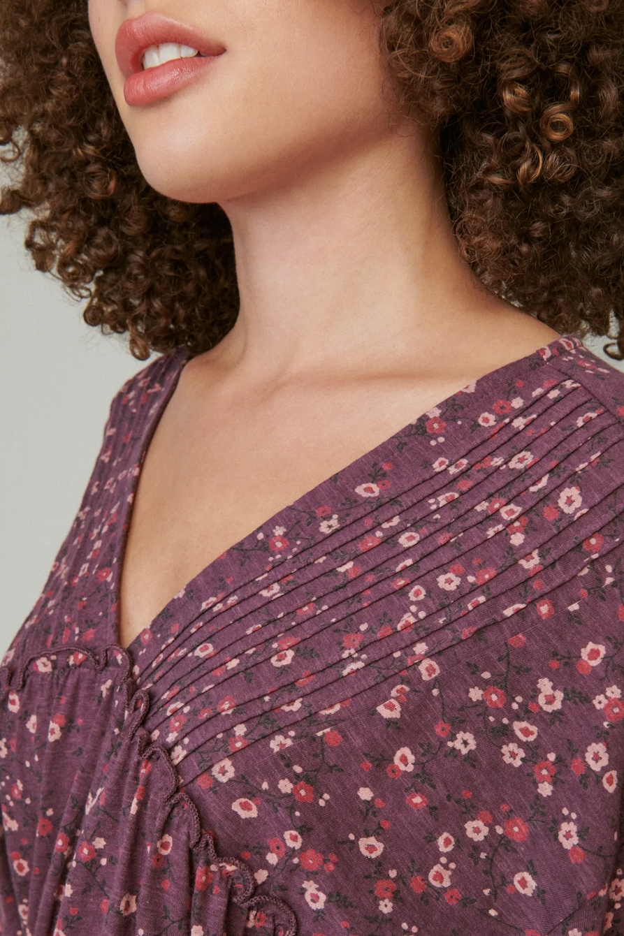 PRINTED LONG SLEEVE PEASANT TOP, image 4
