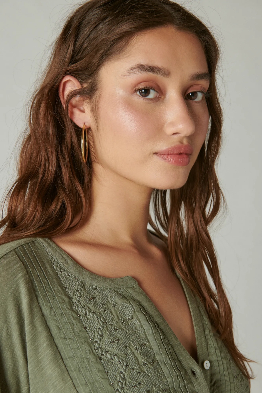 BEADED EMBROIDERED PINTUCK PEPLUM TOP, image 2