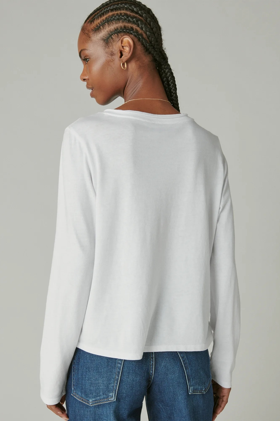 LONG SLEEVE V NECK TEE, image 3