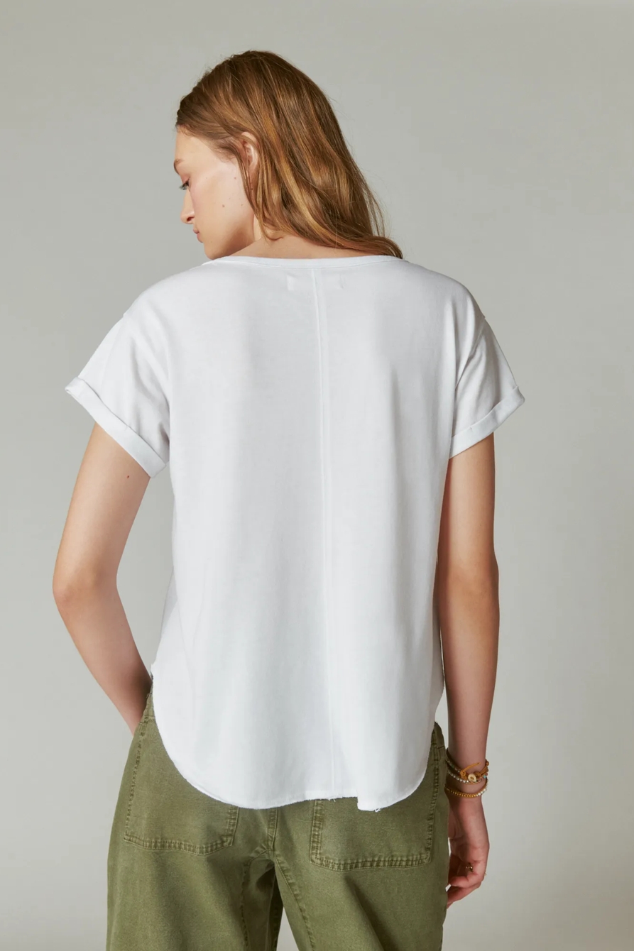 SEAMED SCOOP NECK TEE, image 4