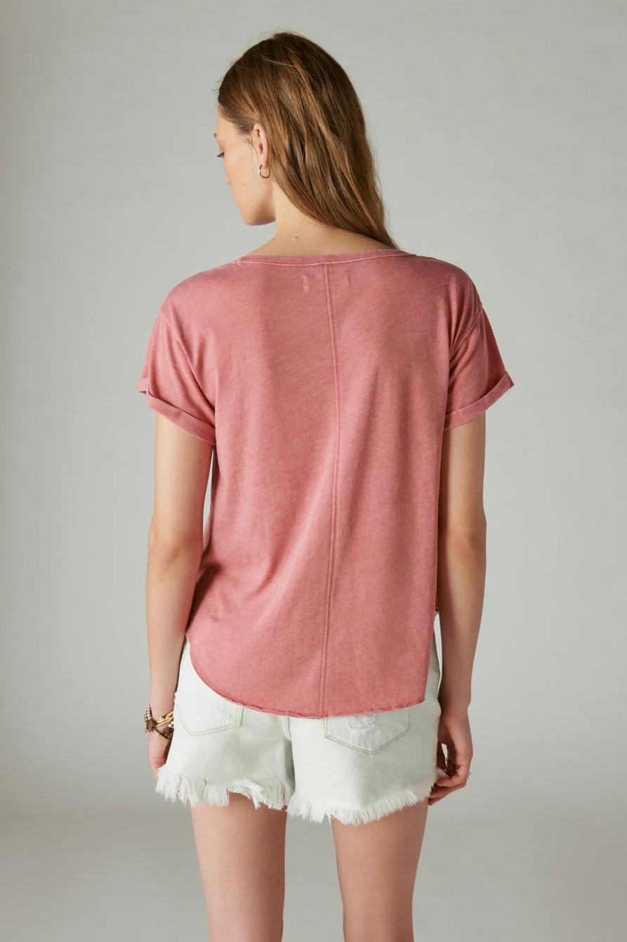 SEAMED SCOOP NECK TEE, image 3
