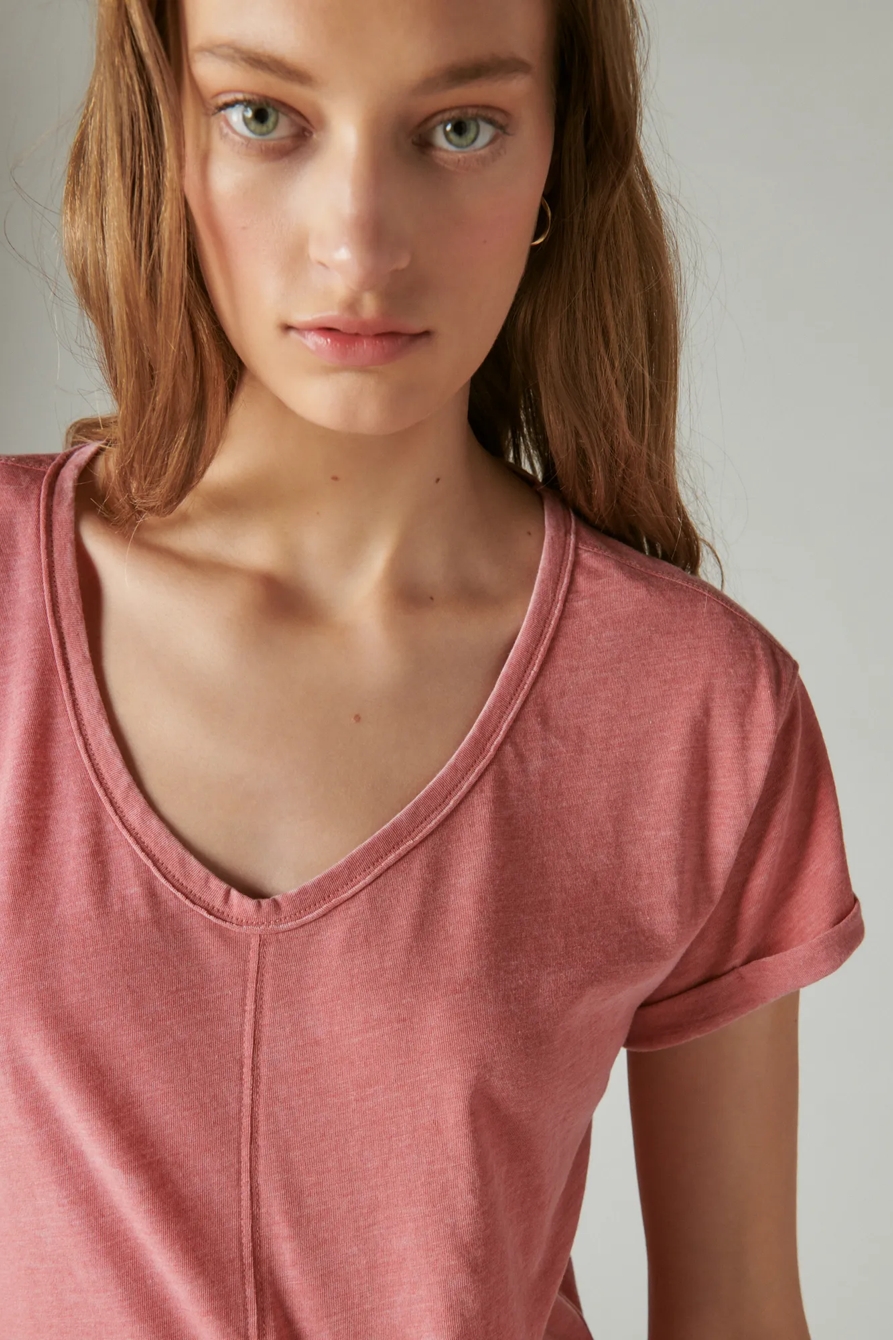 SEAMED SCOOP NECK TEE, image 4