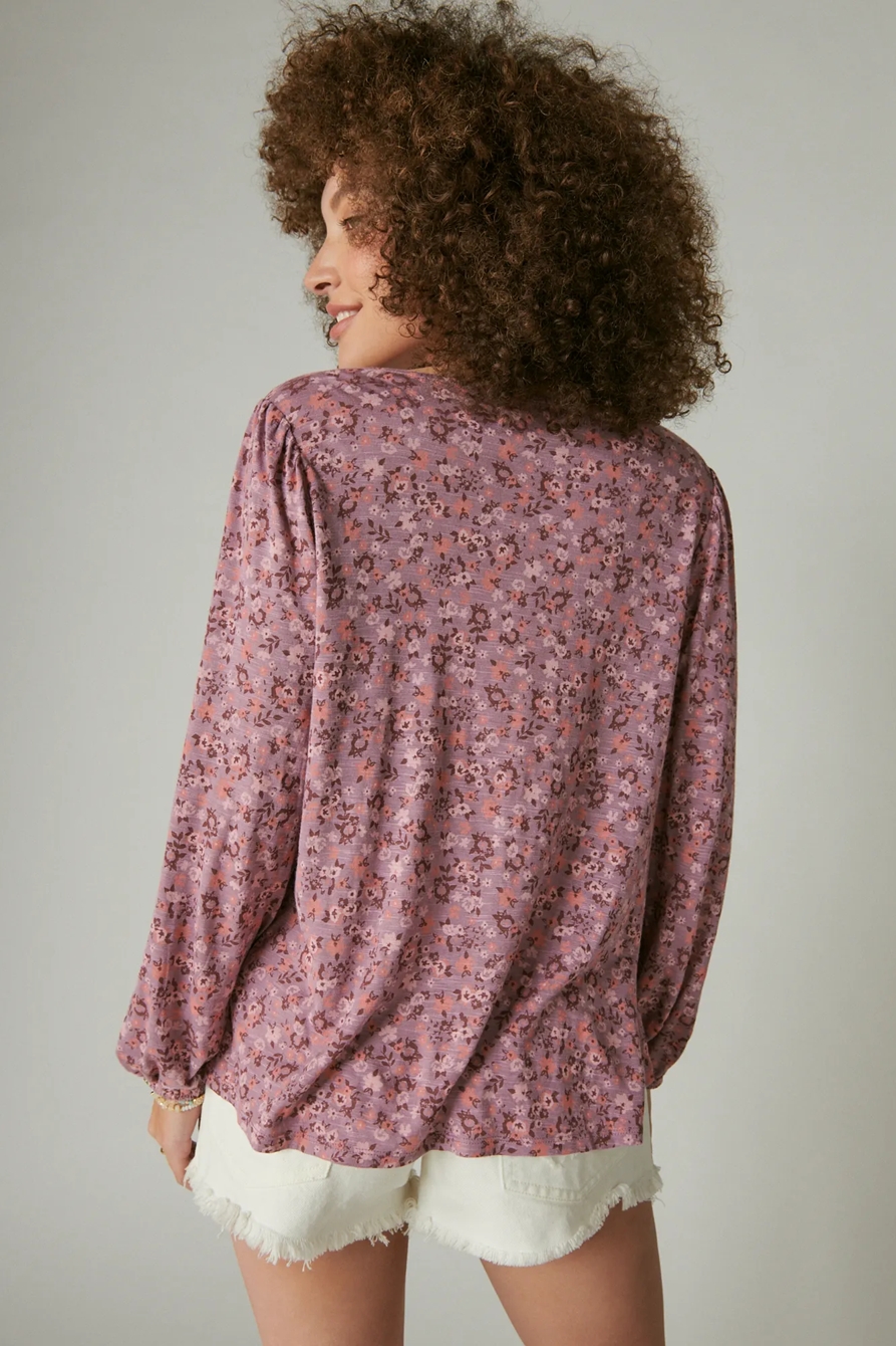 PRINTED TIE FRONT TOP, image 3