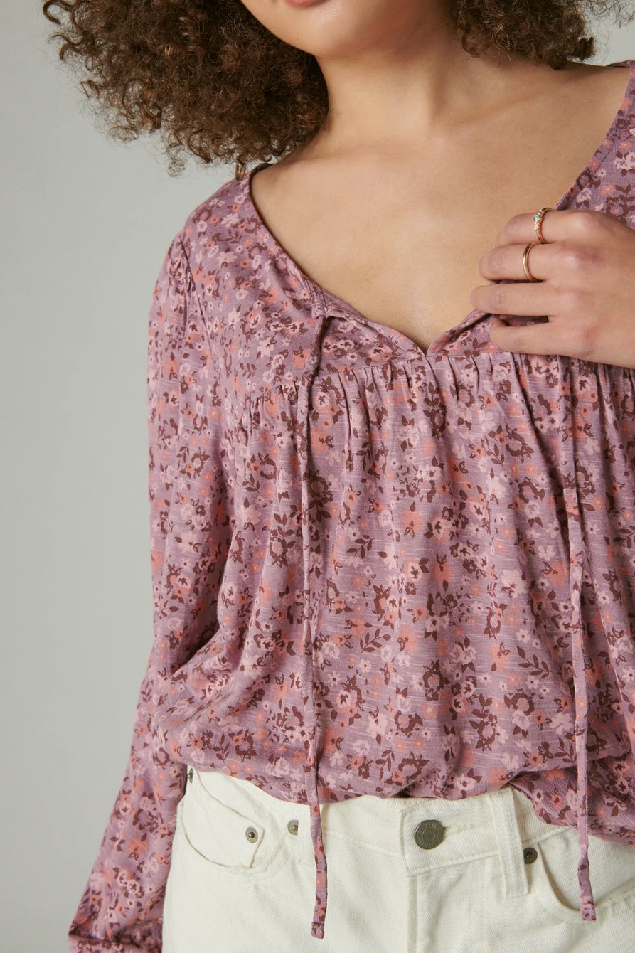 PRINTED TIE FRONT TOP, image 4