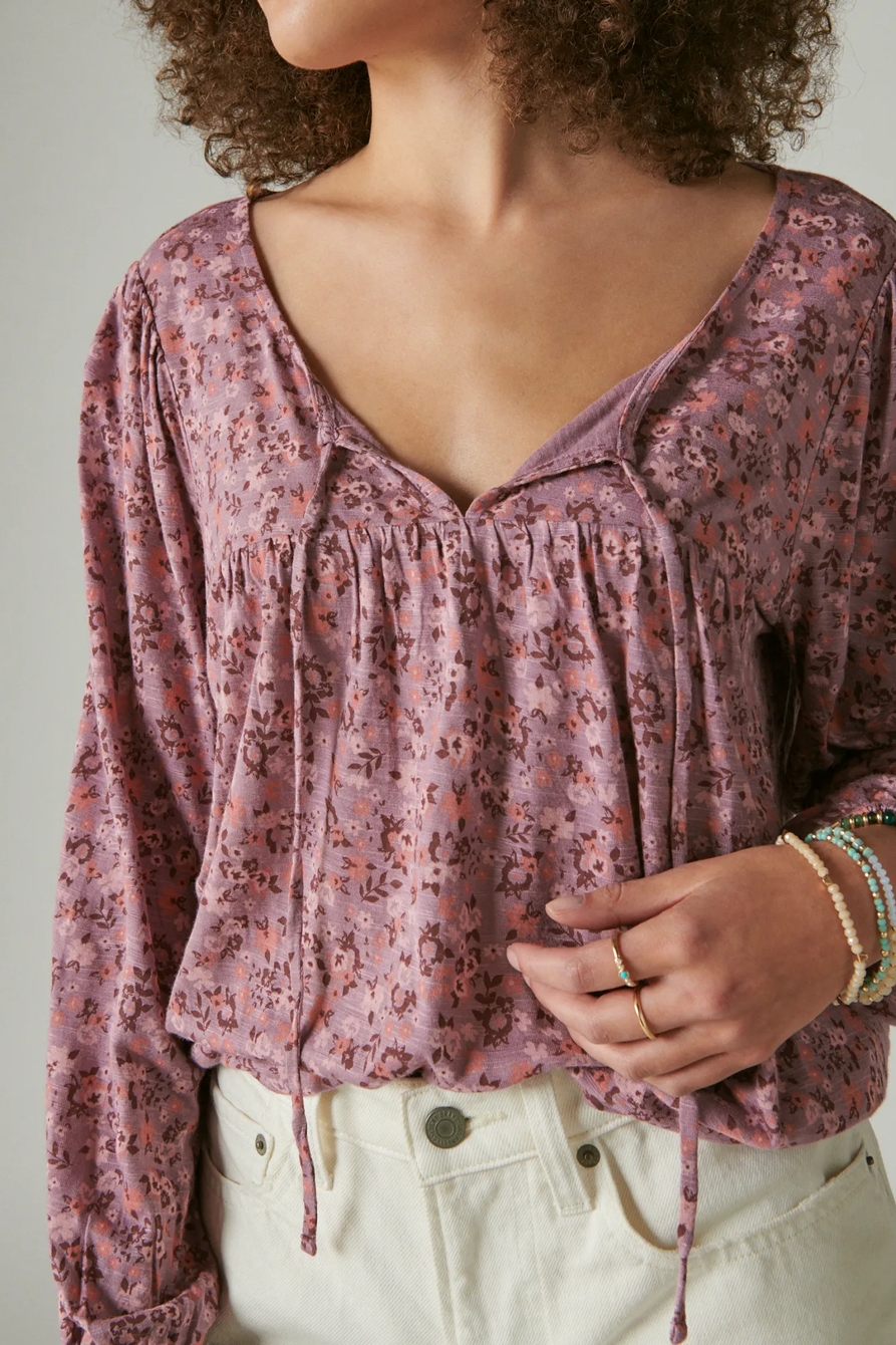 PRINTED TIE FRONT TOP, image 5