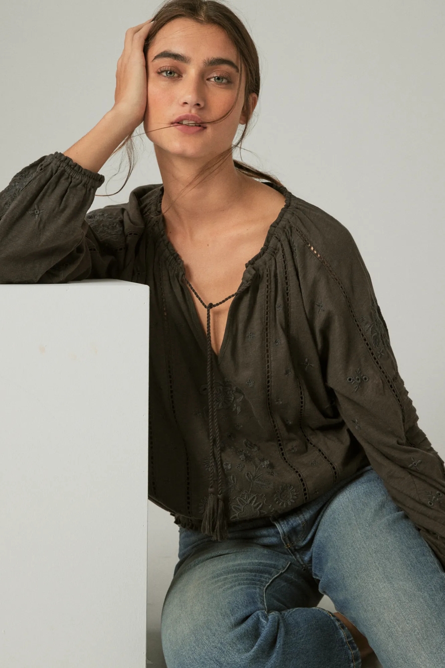 EMBROIDERED PEASANT TOP, image 2
