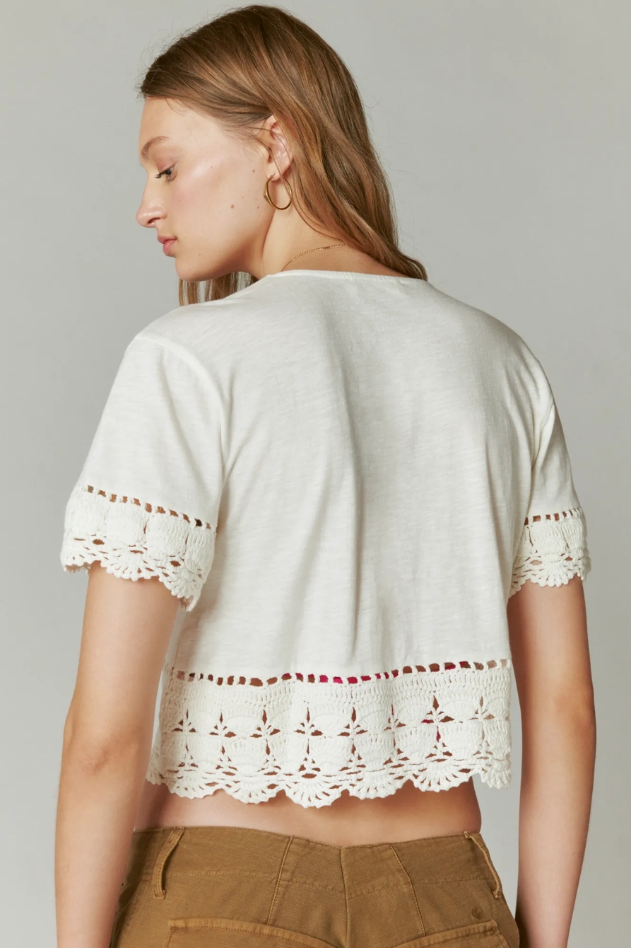 V NECK CROCHET TOP, image 3