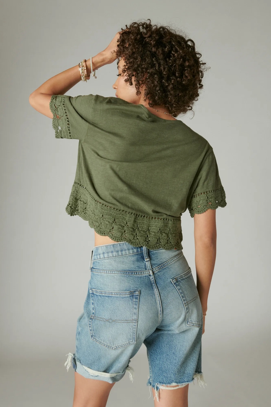 V NECK CROCHET TOP, image 3