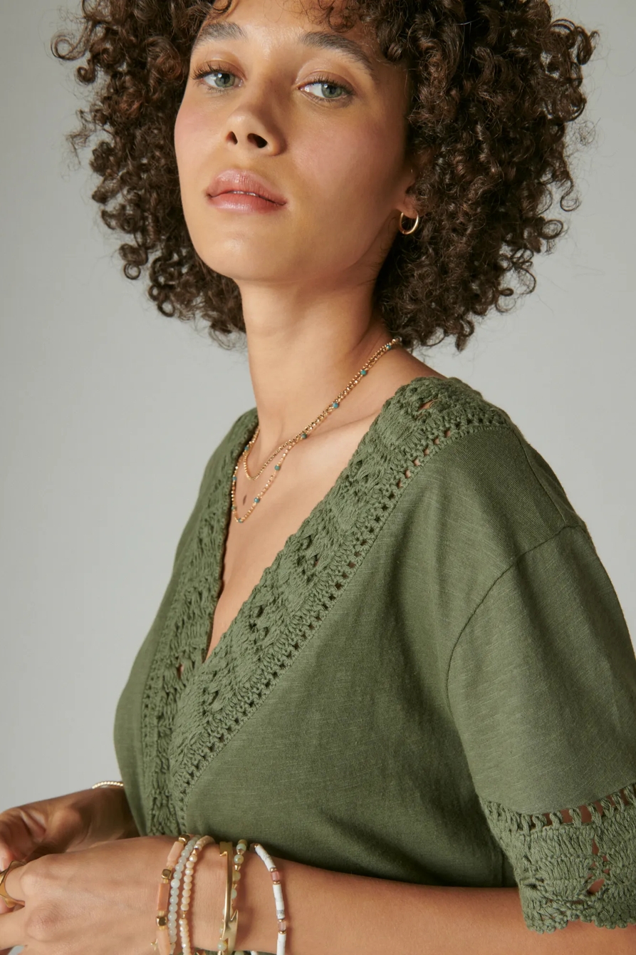 V NECK CROCHET TOP, image 4