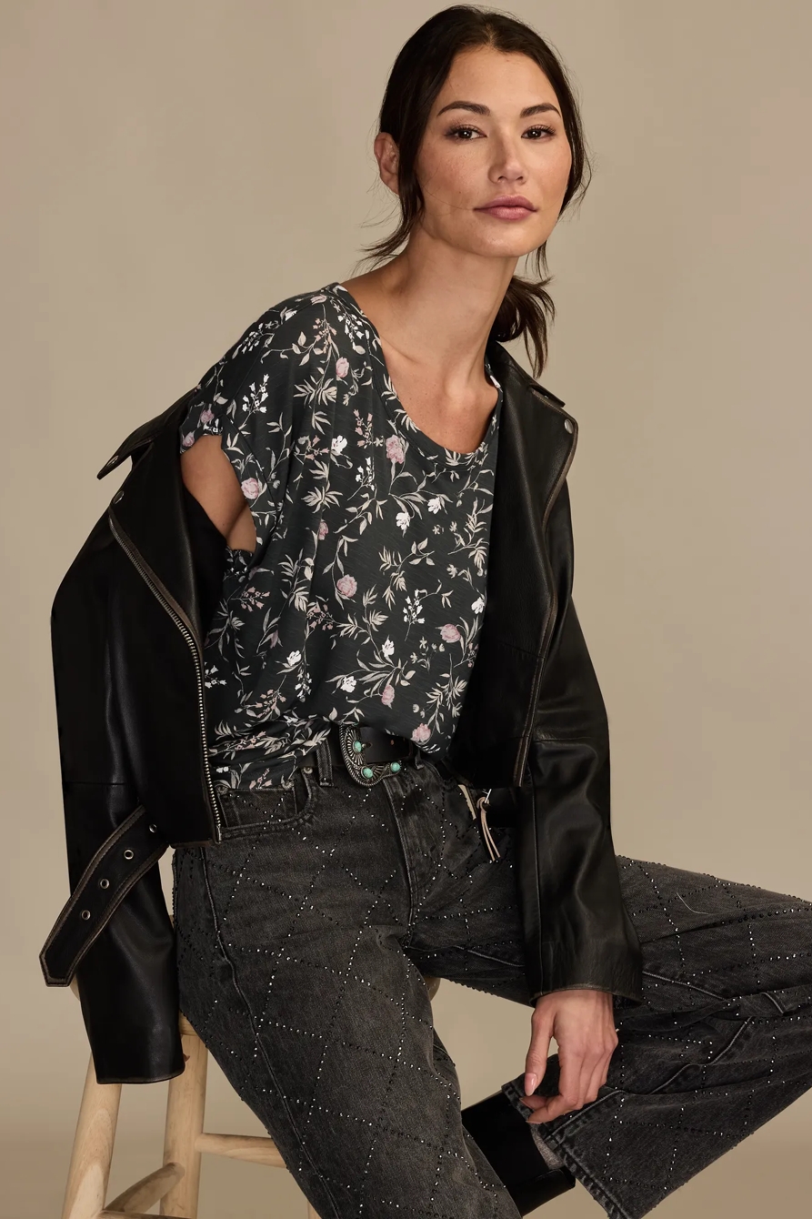 SHORT SLEEVE SANDWASH DOLMAN TEE, image 5