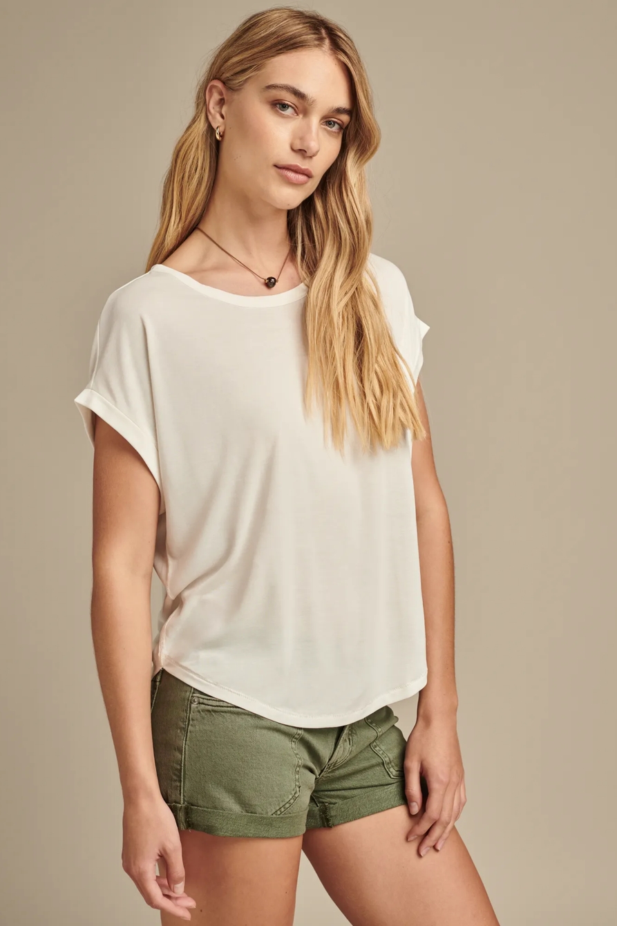 SHORT SLEEVE SANDWASH DOLMAN TEE, image 2