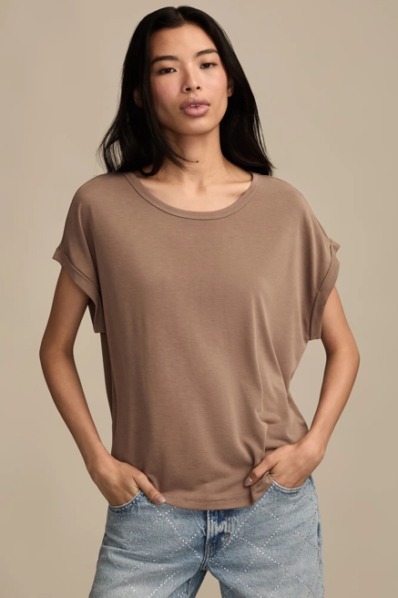 SHORT SLEEVE SANDWASH DOLMAN TEE, image 1