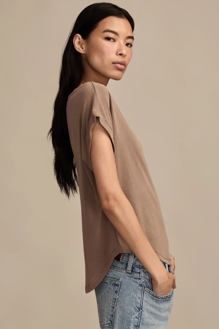 SHORT SLEEVE SANDWASH DOLMAN TEE, image 4