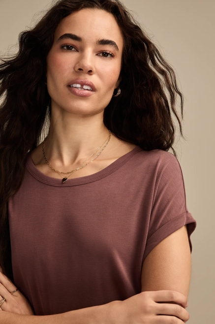 SHORT SLEEVE SANDWASH DOLMAN TEE, image 2