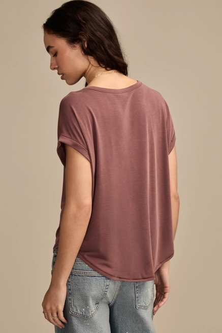 SHORT SLEEVE SANDWASH DOLMAN TEE, image 3