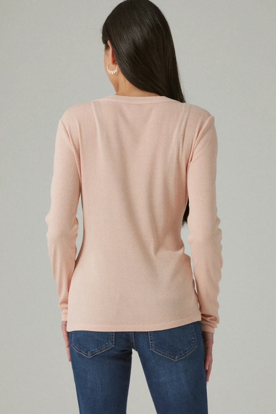YELLOWSTONE I ONLY LOVE COWBOYS BUTTON HENLEY, image 3