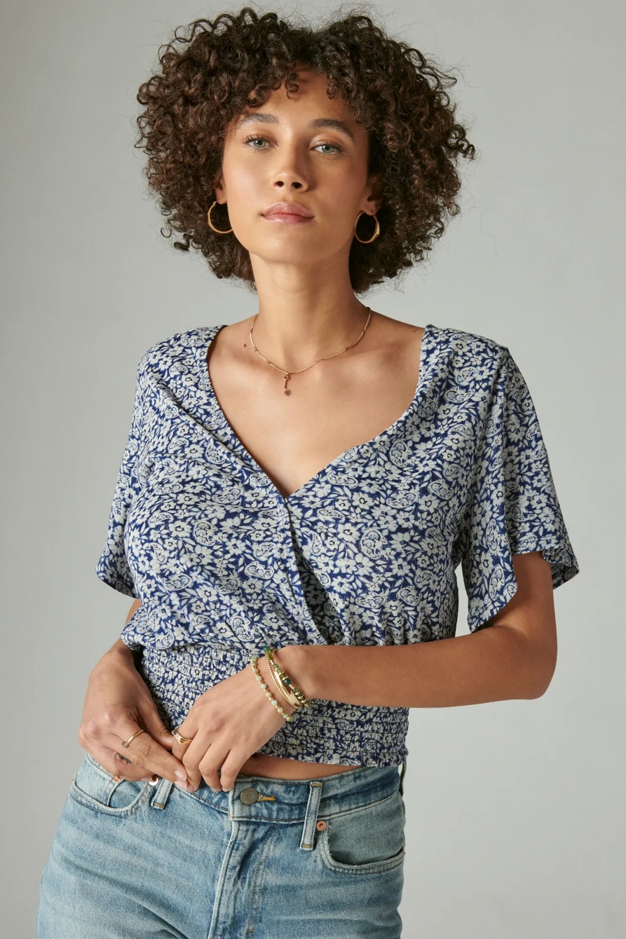 PRINTED SURPLICE TOP, image 2