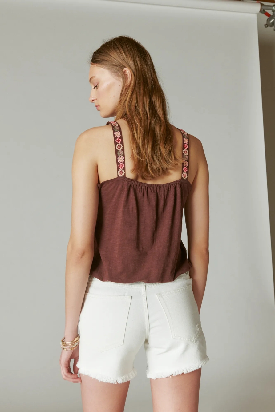 FLORAL EMBROIDERED BUBBLE TANK, image 4