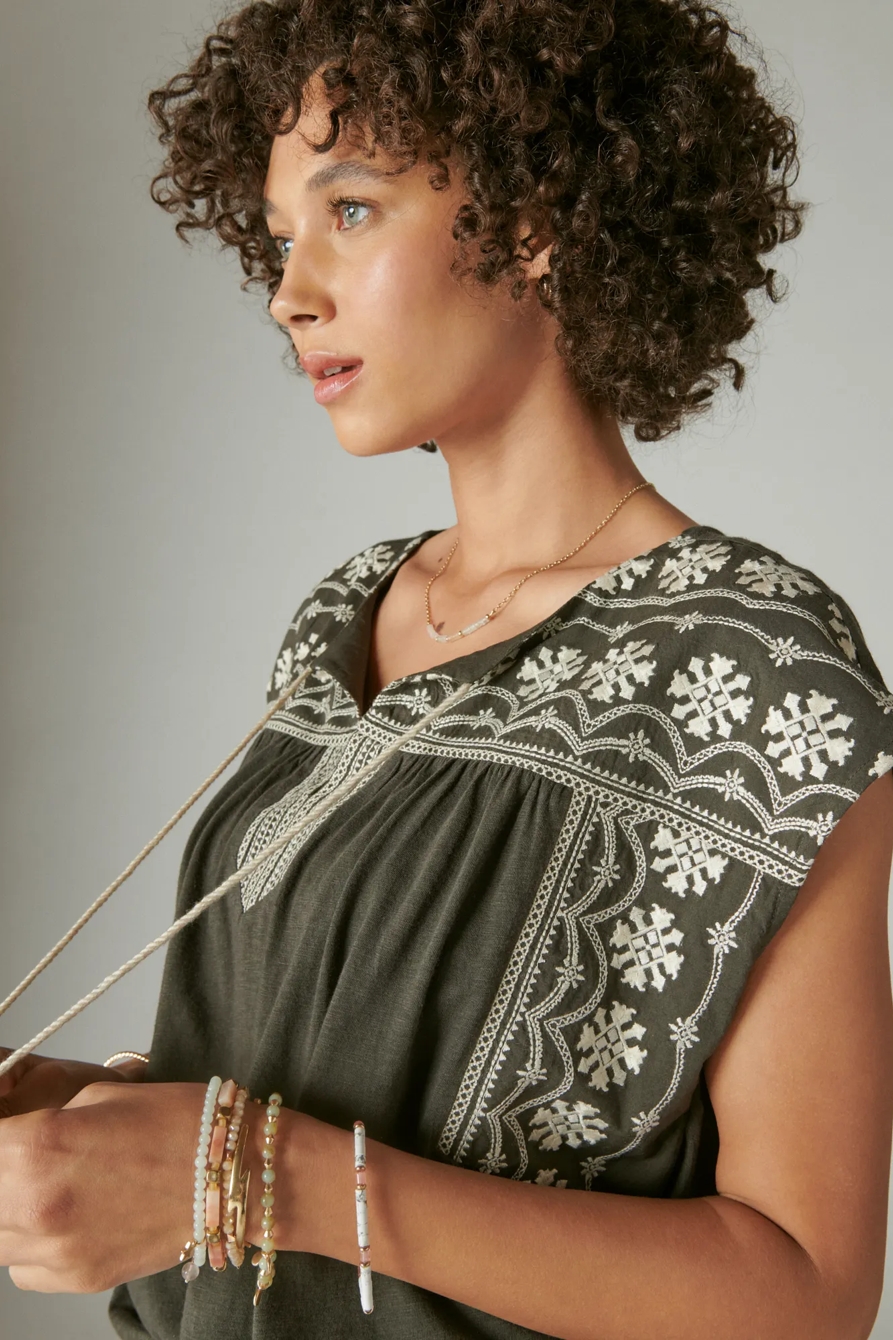 EMBROIDERED PEASANT TEE, image 4