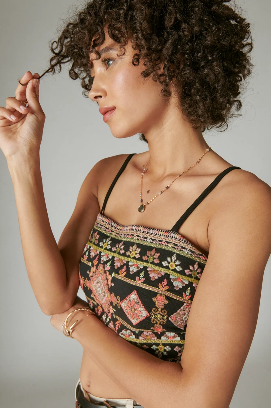 GEO EMBROIDERED CROPPED TANK, image 4