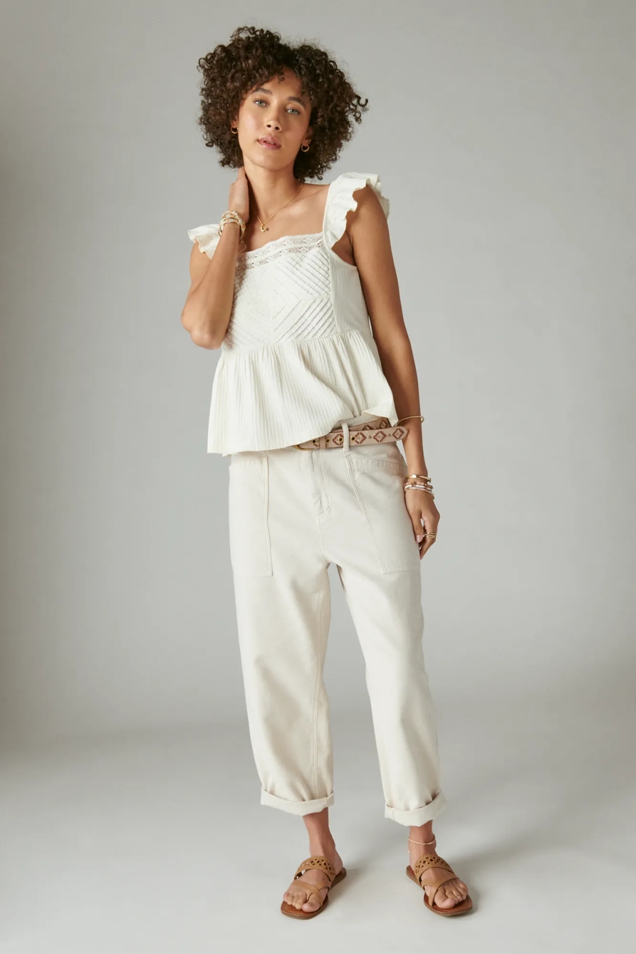 TEXTURED YOKE PEPLUM TANK, image 3