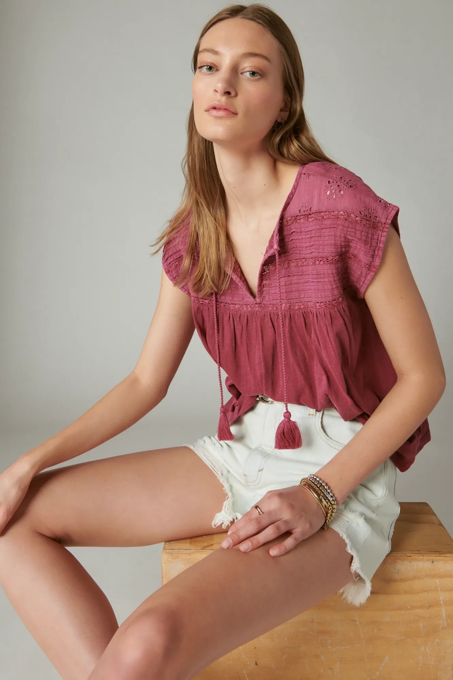 SCHIFFLEY NOTCH NECK TOP, image 1
