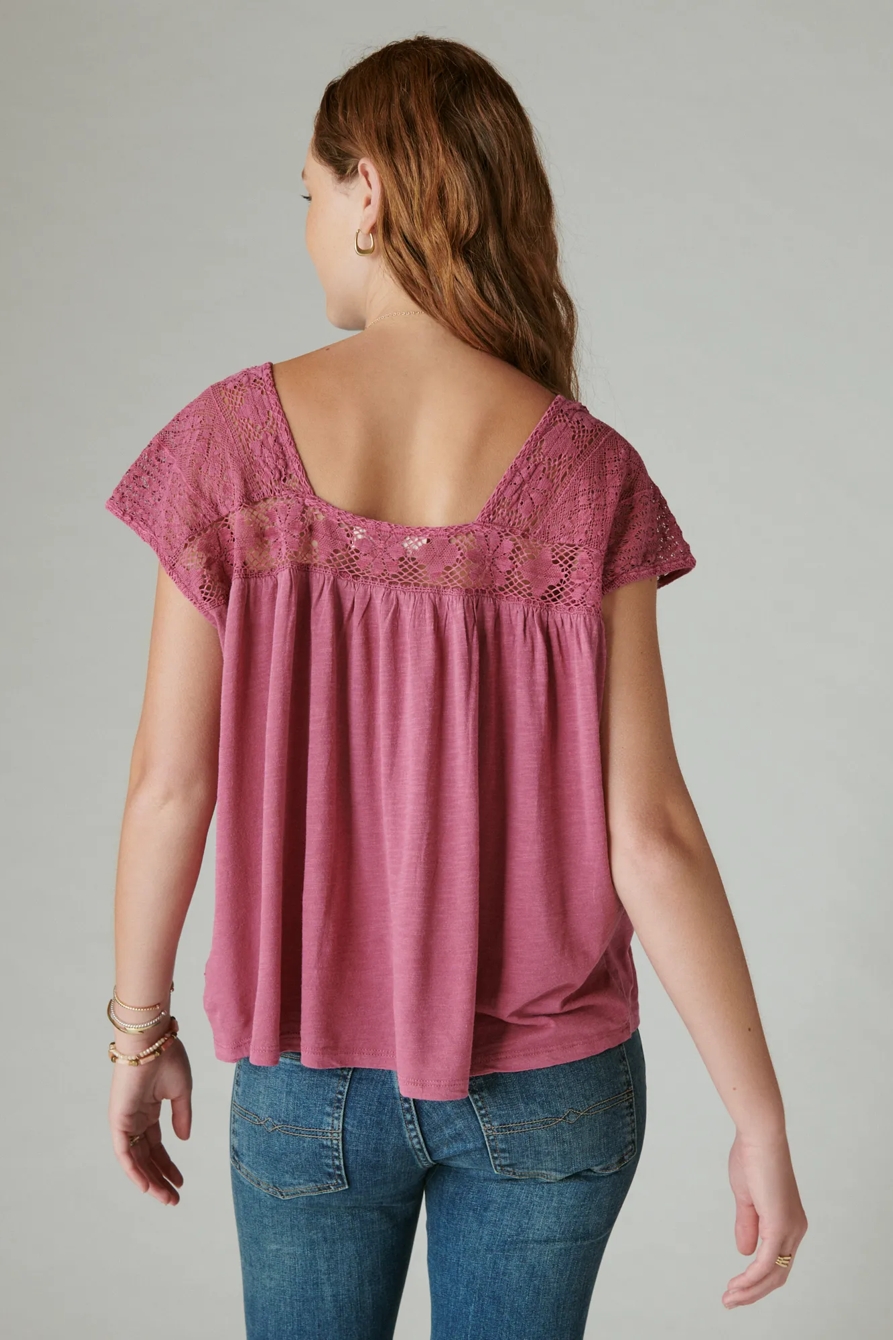 SQUARE NECK LACE BEACH TEE, image 3