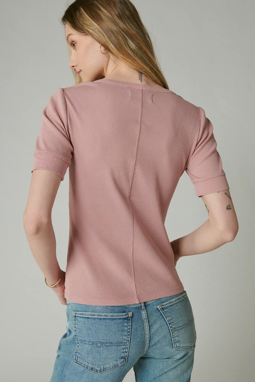 SHORT SLEEVE HENLEY TEE, image 3