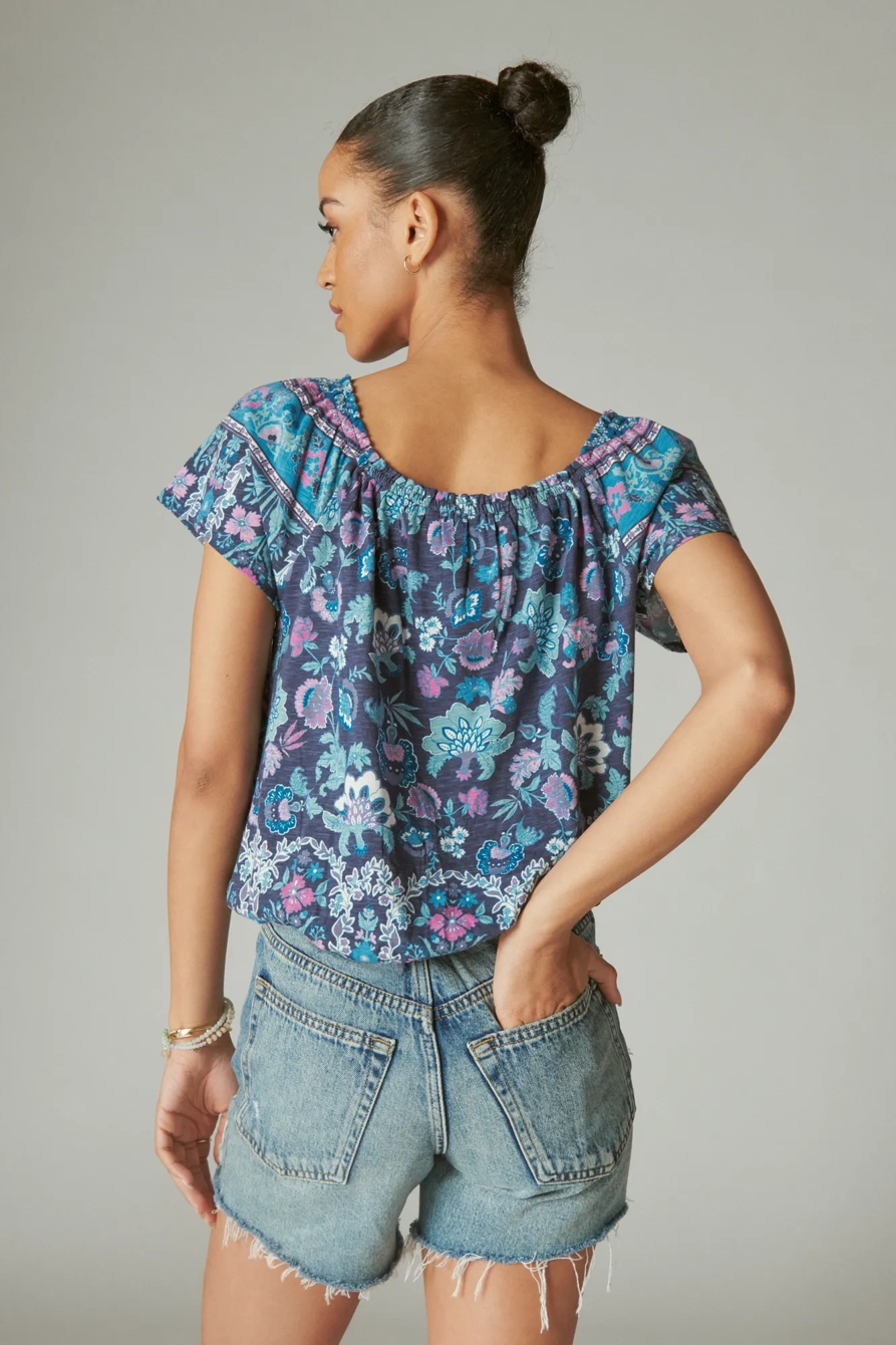PRINTED PEASANT BUBBLE TOP, image 3