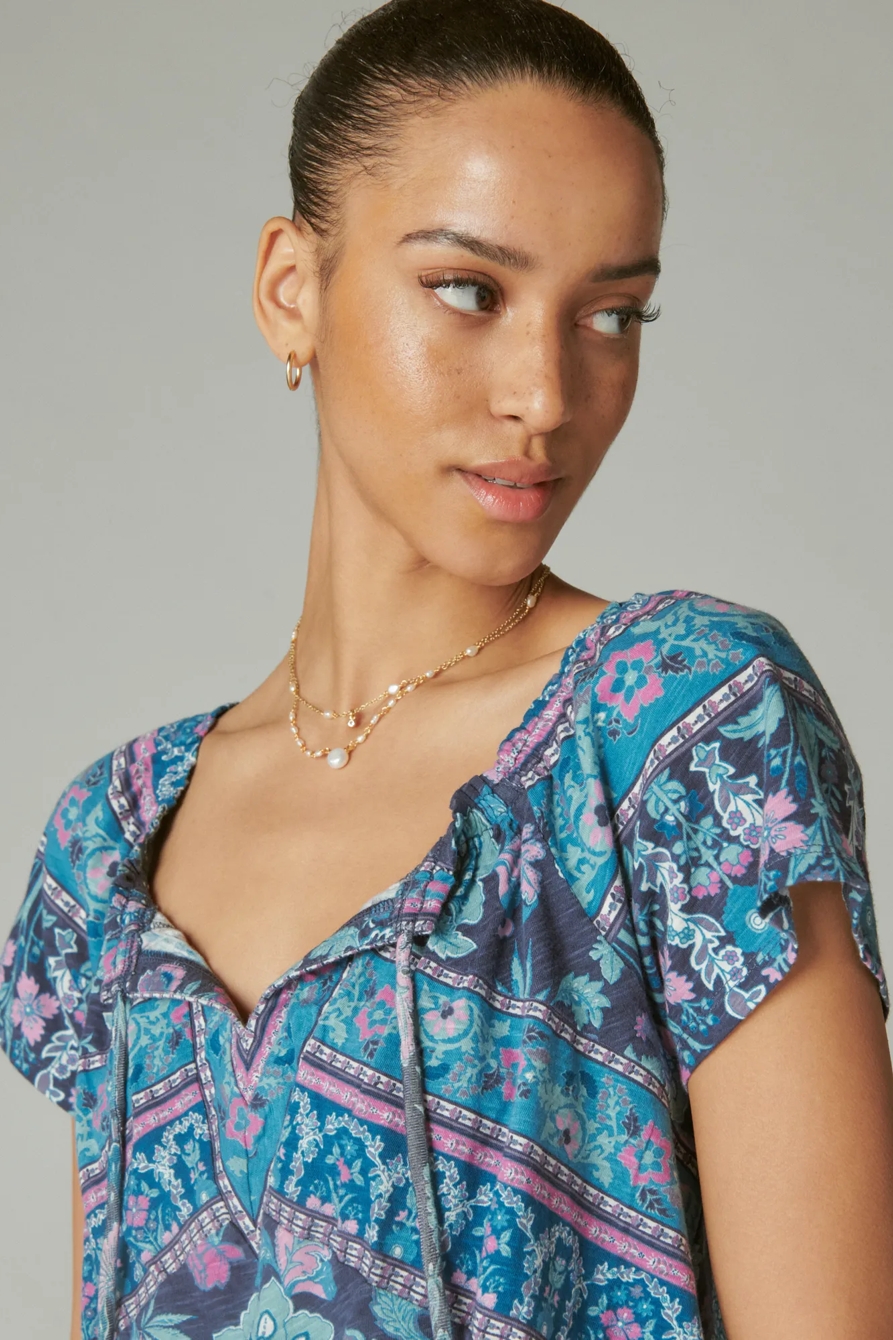 PRINTED PEASANT BUBBLE TOP, image 4