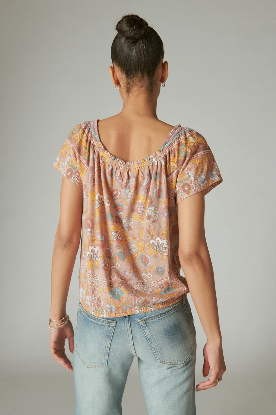 PRINTED PEASANT BUBBLE TOP, image 3