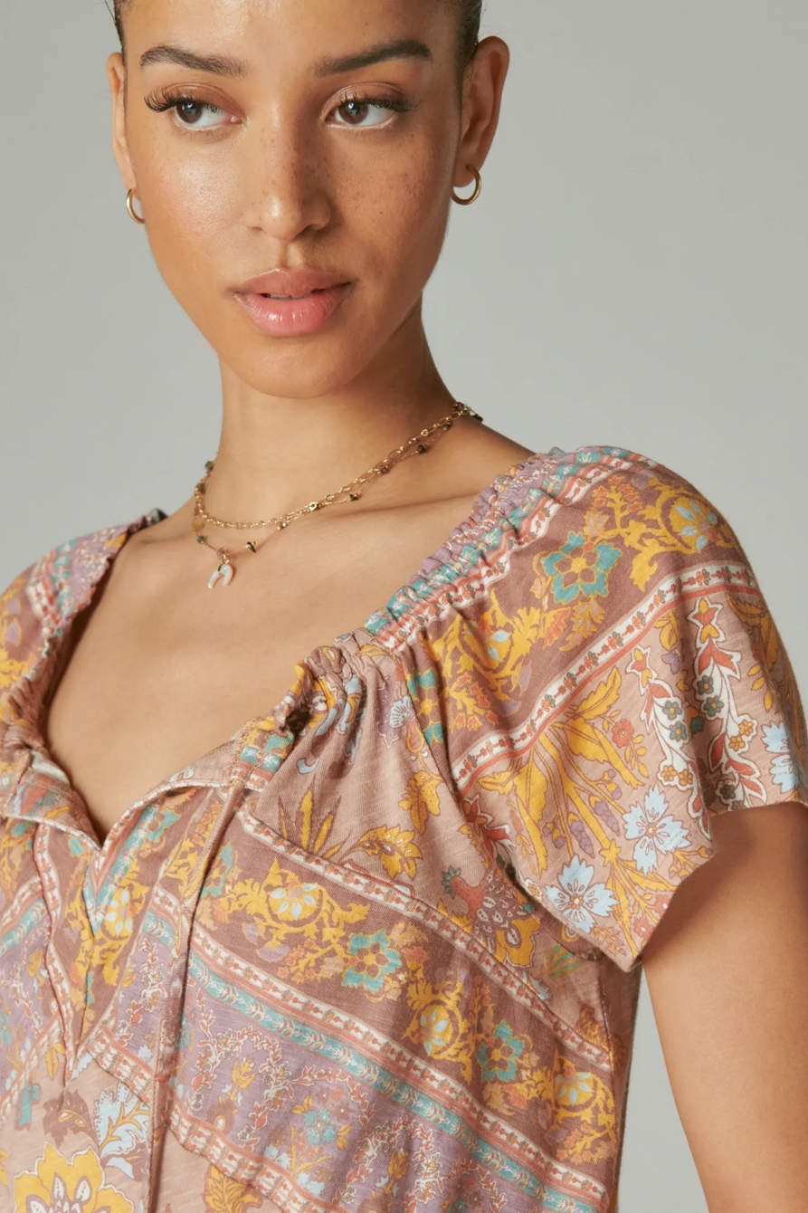 PRINTED PEASANT BUBBLE TOP, image 4