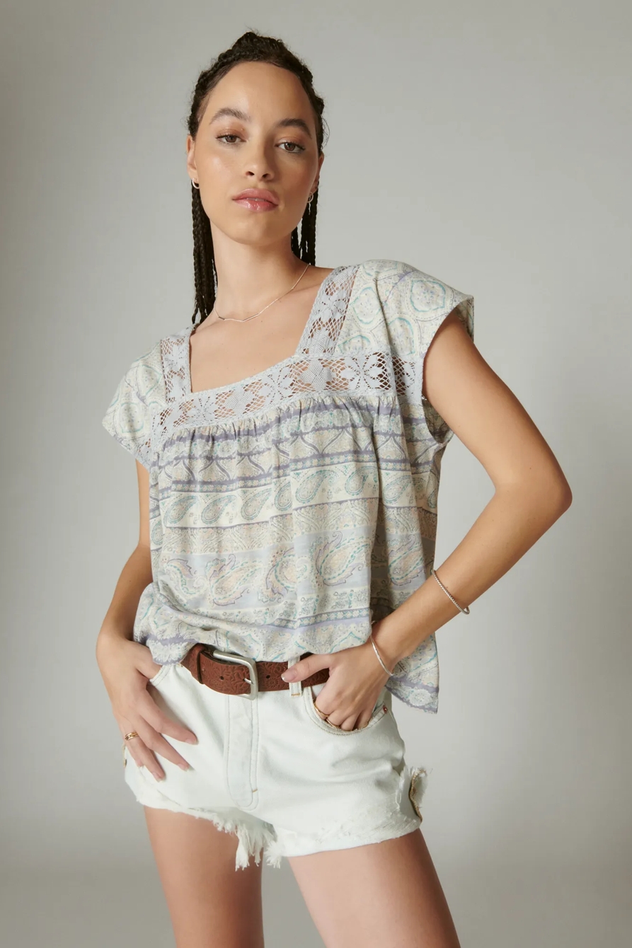 SQUARE NECK PRINTED BEACH TEE, image 3