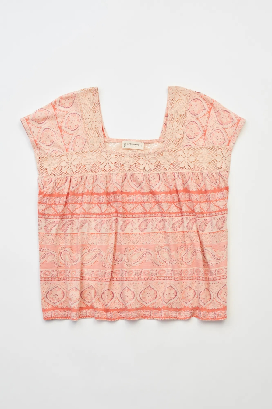 SQUARE NECK PRINTED BEACH TEE, image 2