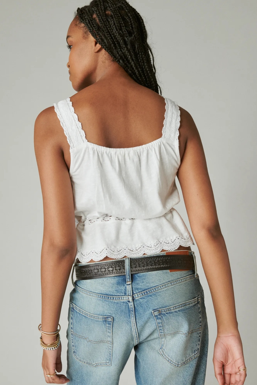 VINTAGE EMBROIDERED LACE BUBBLE TANK, image 3