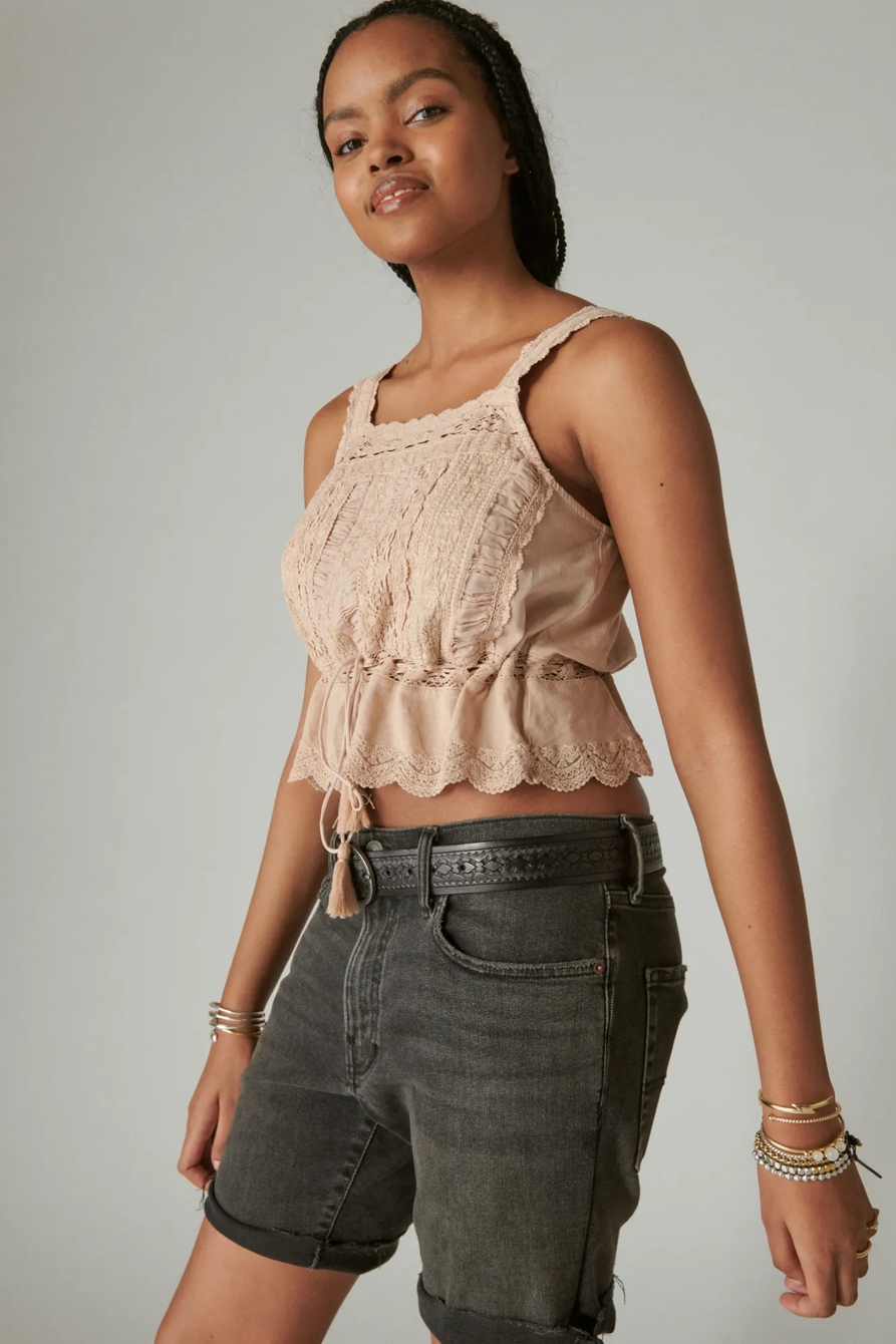 VINTAGE EMBROIDERED LACE BUBBLE TANK, image 2