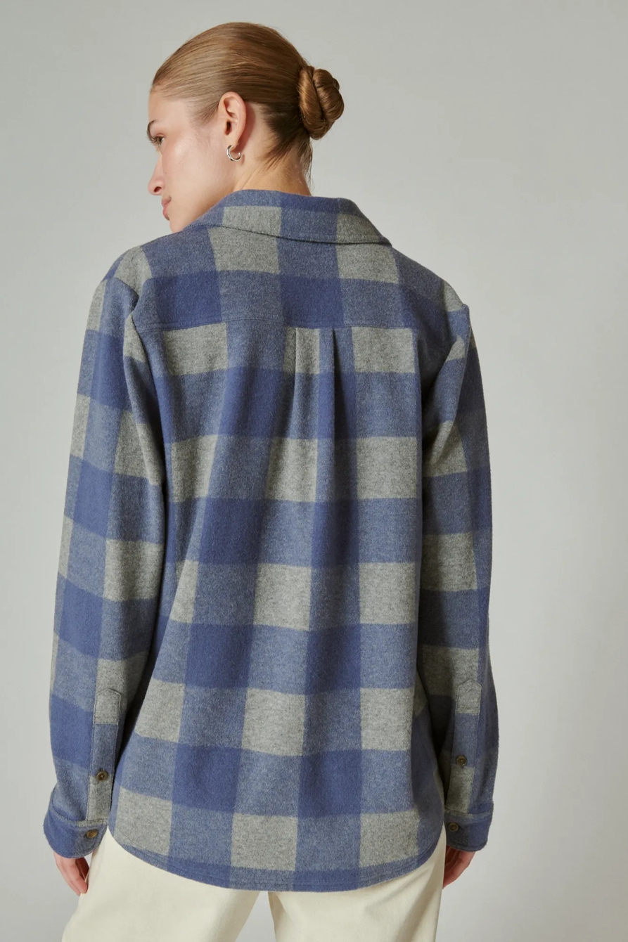 COZY PLAID KNIT SHIRT JACKET, image 3