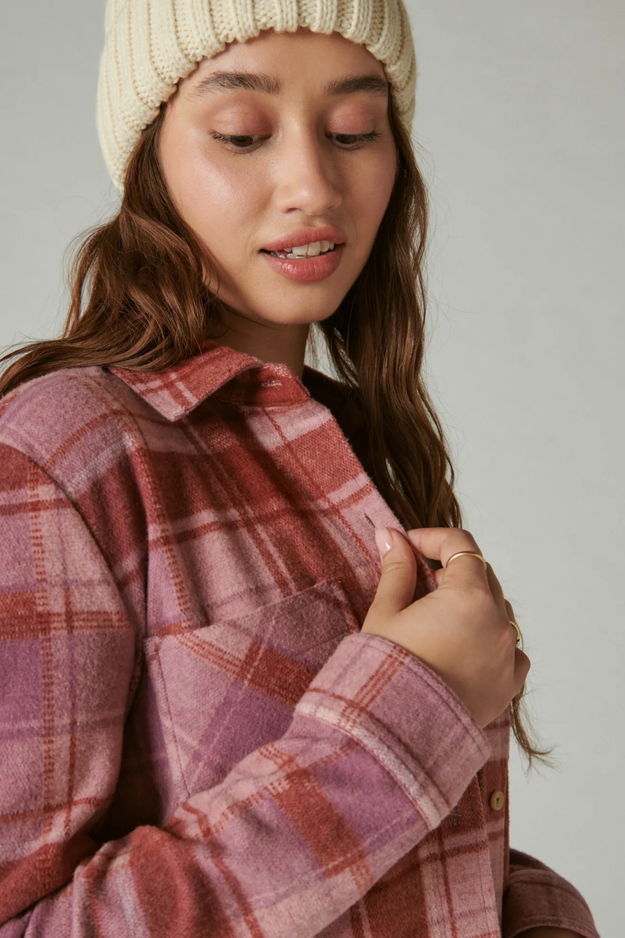 COZY PLAID KNIT SHIRT JACKET, image 4