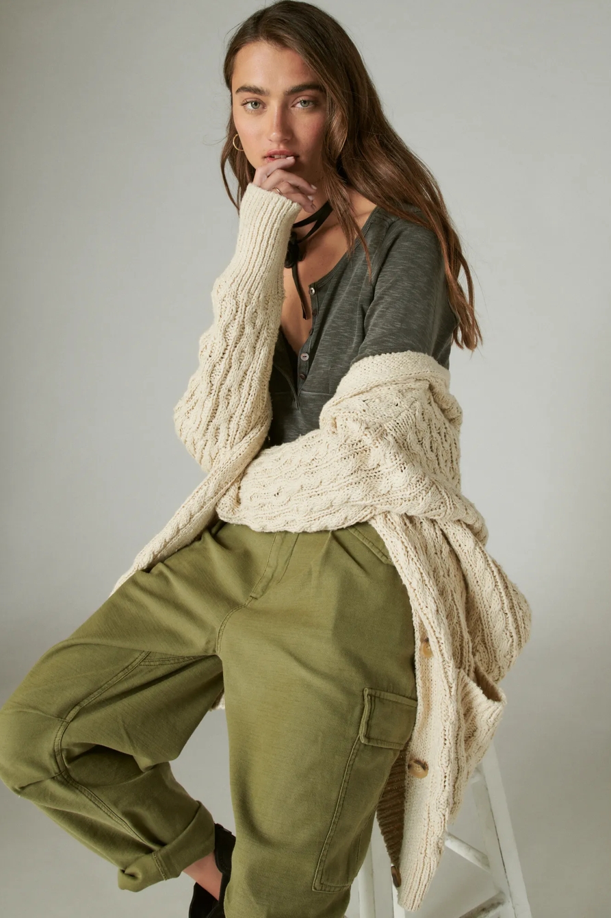 LONG SLEEVE KNIT HENLEY, image 2