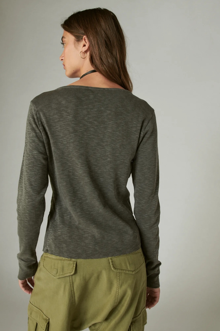 LONG SLEEVE KNIT HENLEY, image 3