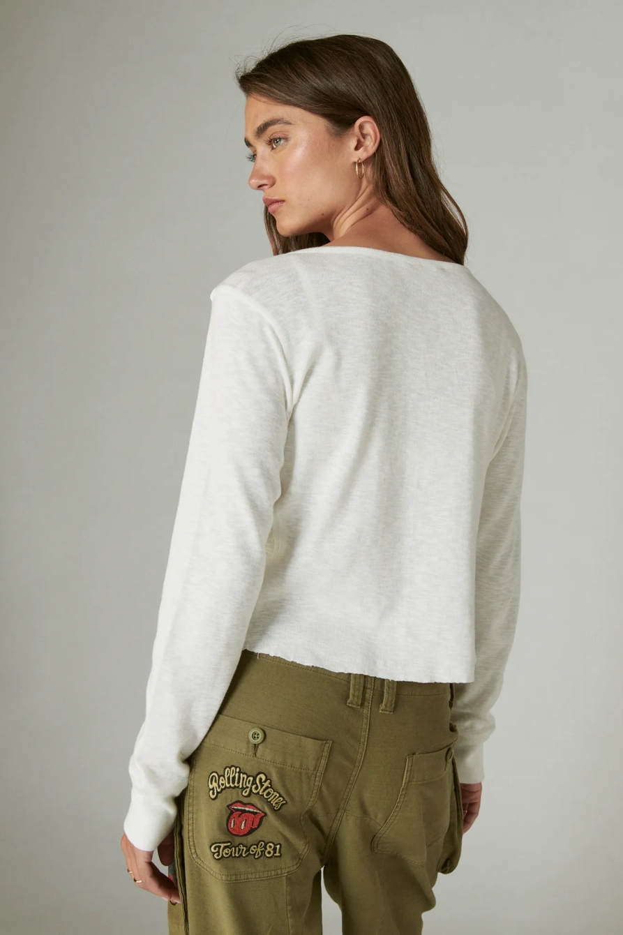 LONG SLEEVE KNIT HENLEY, image 3