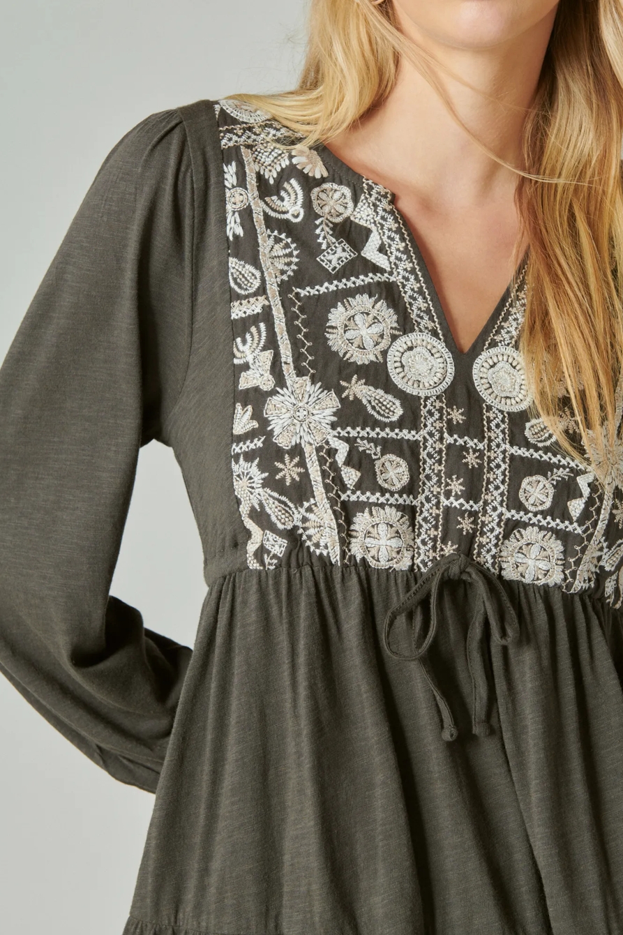 EMBROIDERED TIERED TUNIC TOP, image 2
