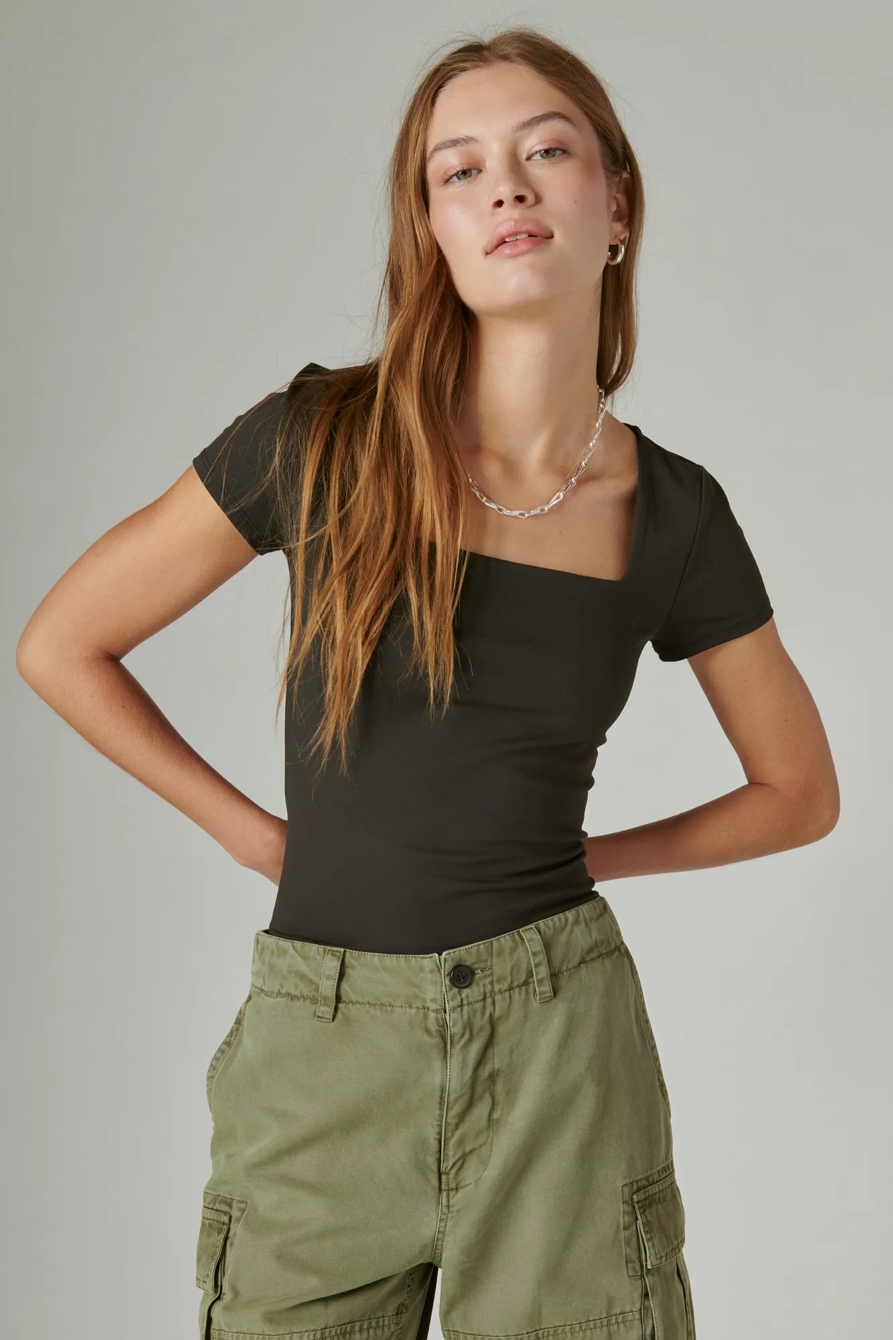 SQUARE NECK SEAMLESS TOP, image 1