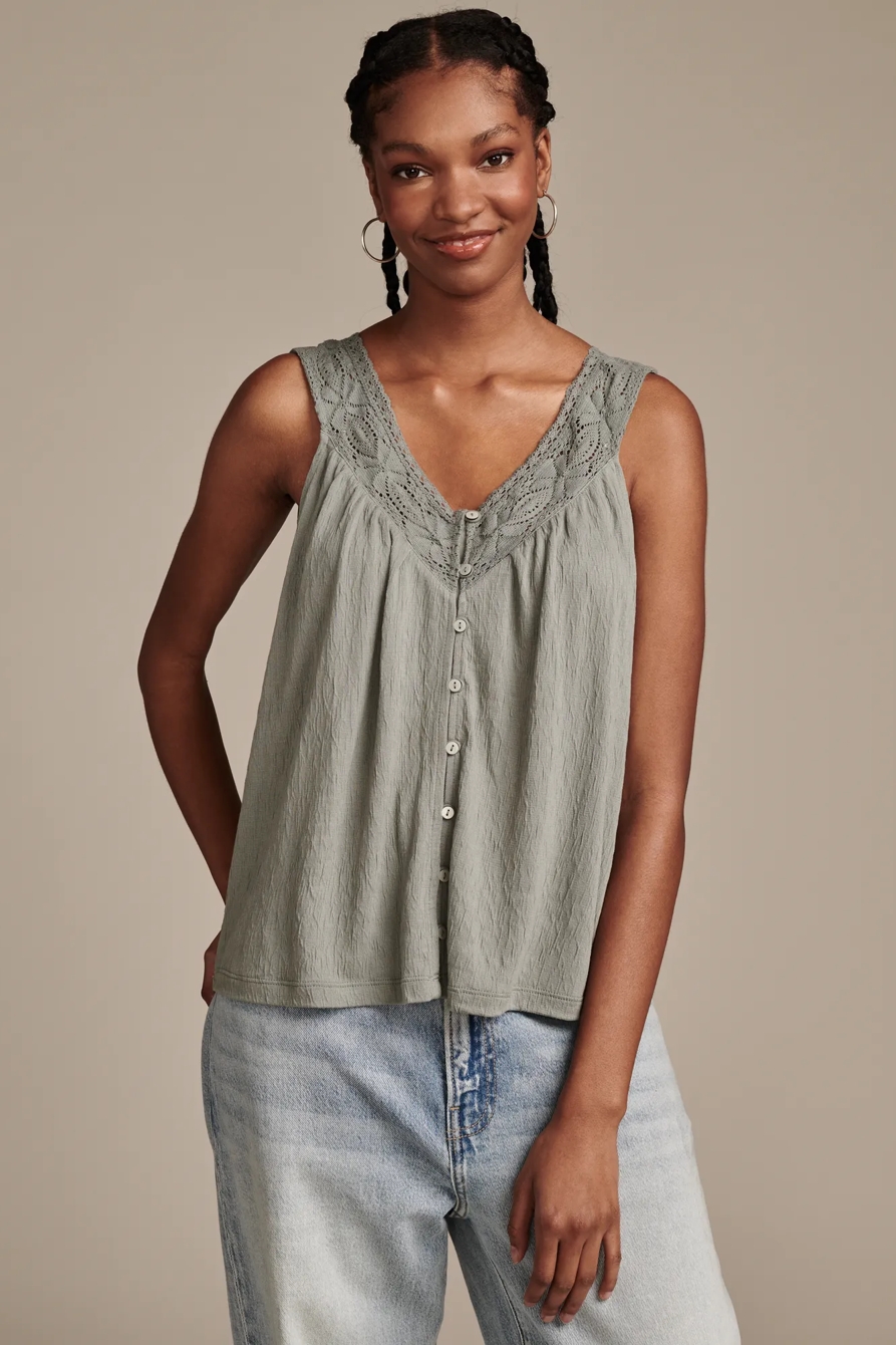 LACE TRIM TANK, image 2