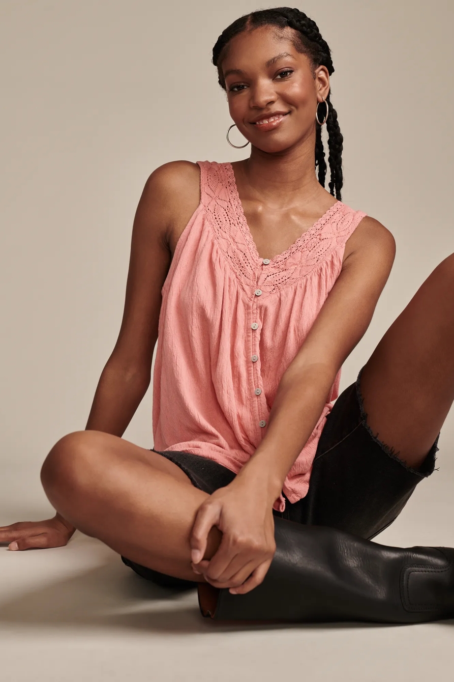 LACE TRIM TANK, image 2