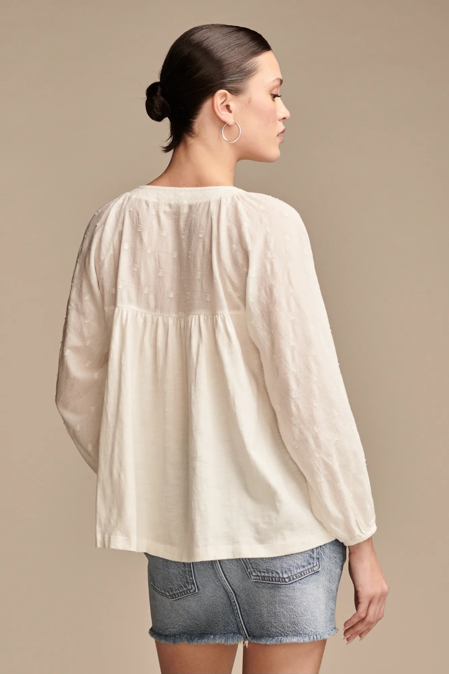 KNIT MIX PEASANT BLOUSE, image 3