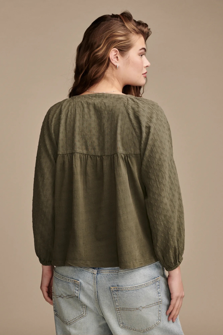 KNIT MIX PEASANT BLOUSE, image 4