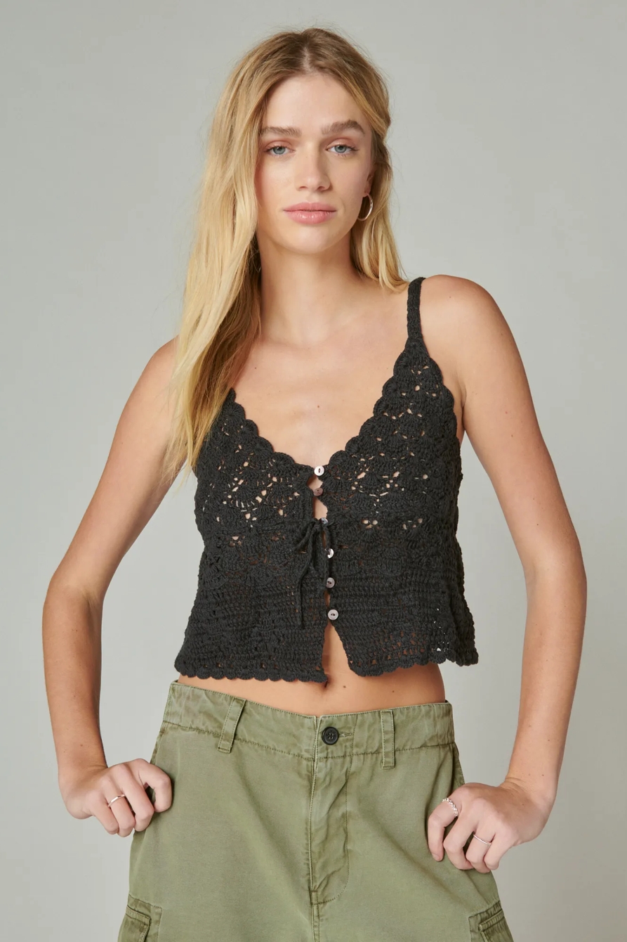 CROCHET TIE FRONT TANK, image 3