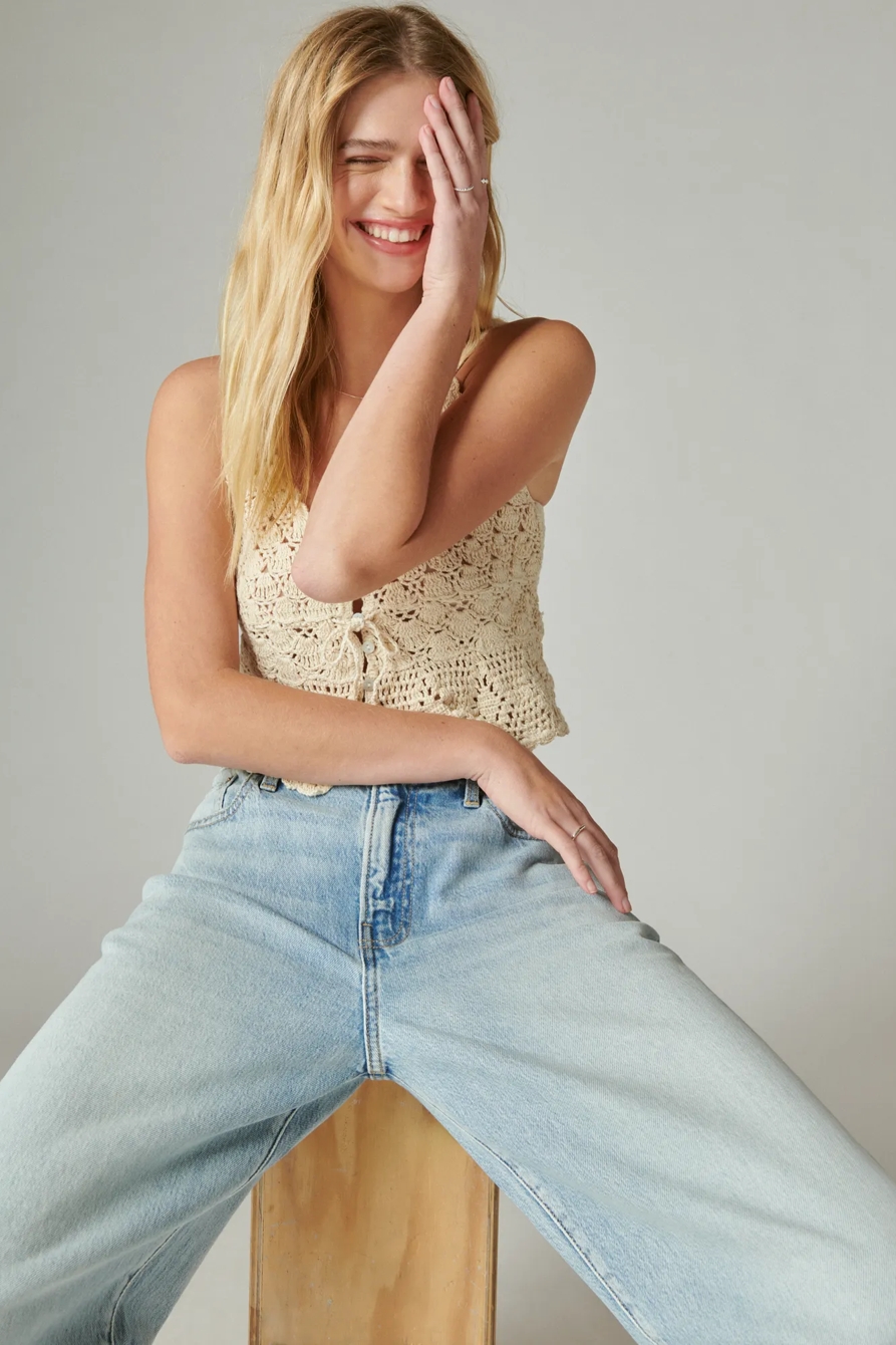 CROCHET TIE FRONT TANK, image 4