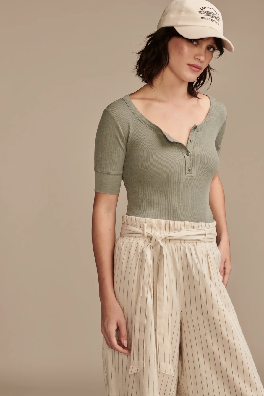 RIBBED HENLEY TEE, image 1